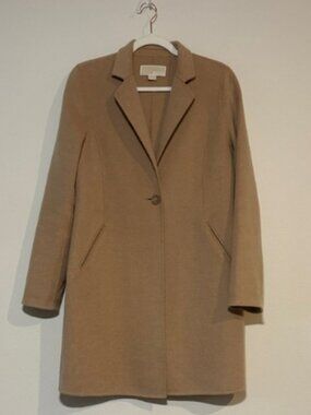 Michael Kors wool blend notch-lapel coat camel-colored